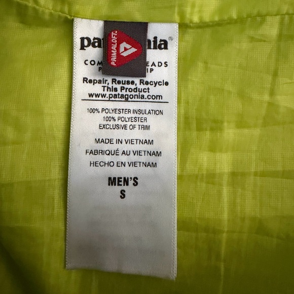 Patagonia Nano Puff Jacket Mens Small Blue / Yellow Puffer Coat Great Condition - Picture 7 of 9